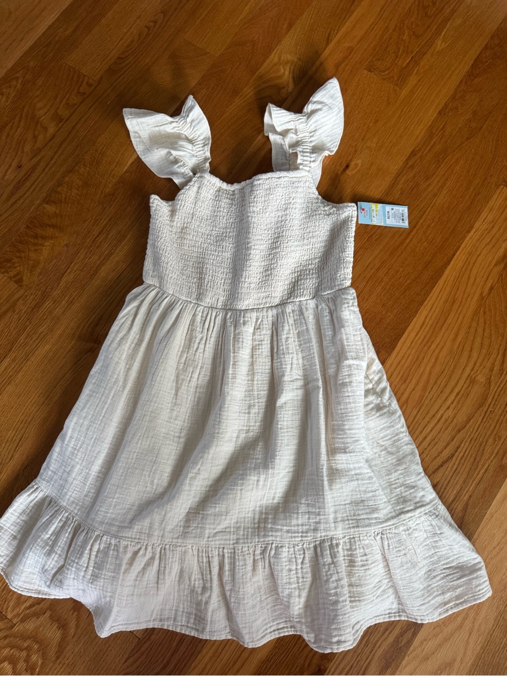 Cat & Jack White Ruffle-Strap Cotton Dress
